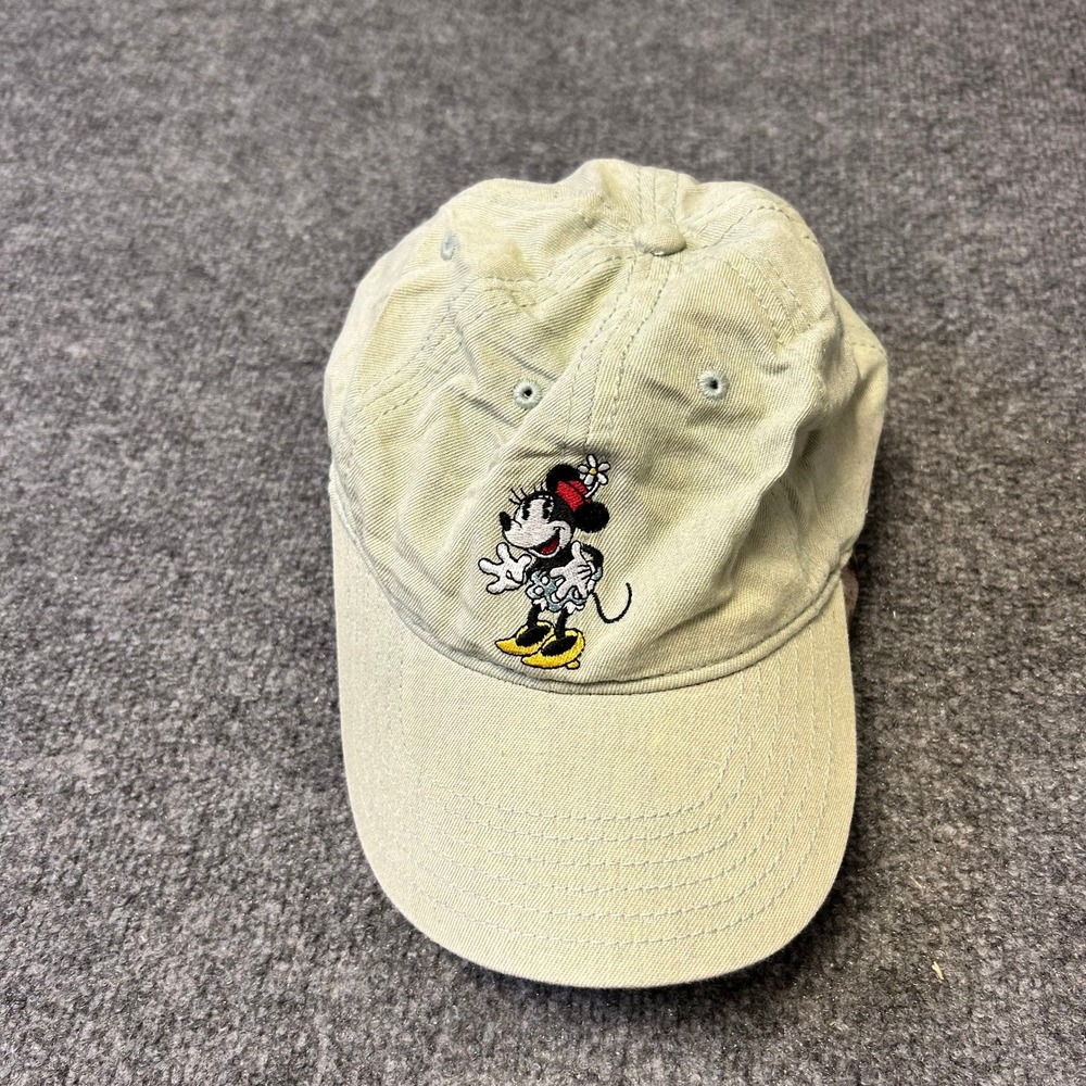 Disney Hat Womens OSFA Green Minnie Mouse Embroidered Cotton Adjustable Dad Cap